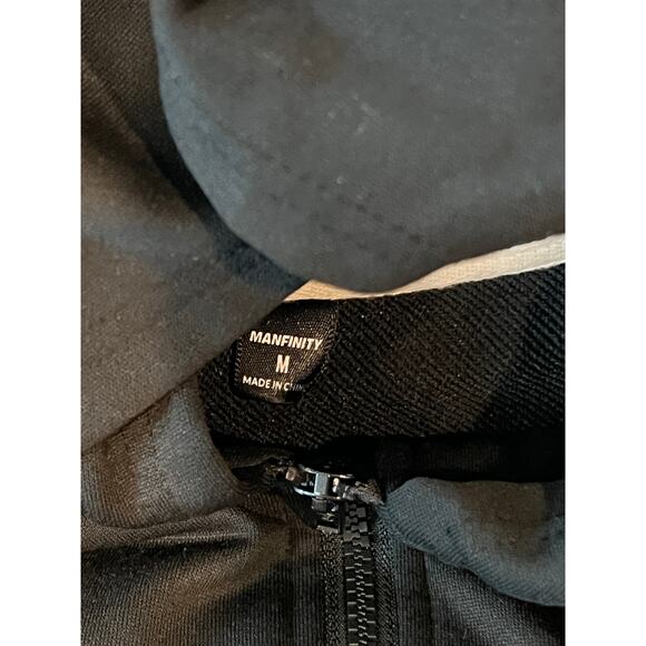 Manfinity Spiderweb Black Full Zip Hoodie Mens M - Picture 3 of 3